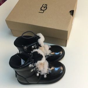 Ugg Black Ager Toddler Patent Boot